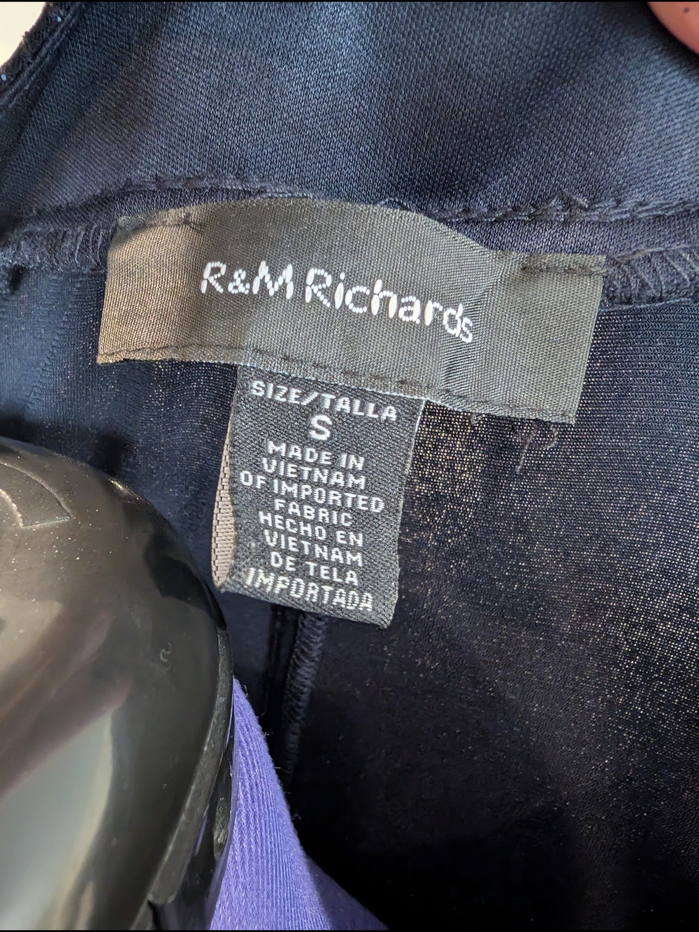 R&M Richards-Black Women's Dress with Blue Sparkle design Neckline With Jacket. - Picture 3 of 15